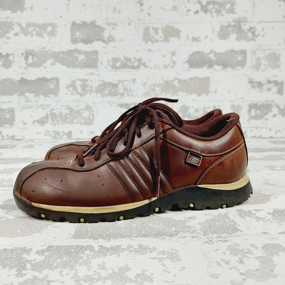 Skechers Shoes - Skechers Women's Leather Upper Brown Oxford Lace Up Y2K Sneakers W397